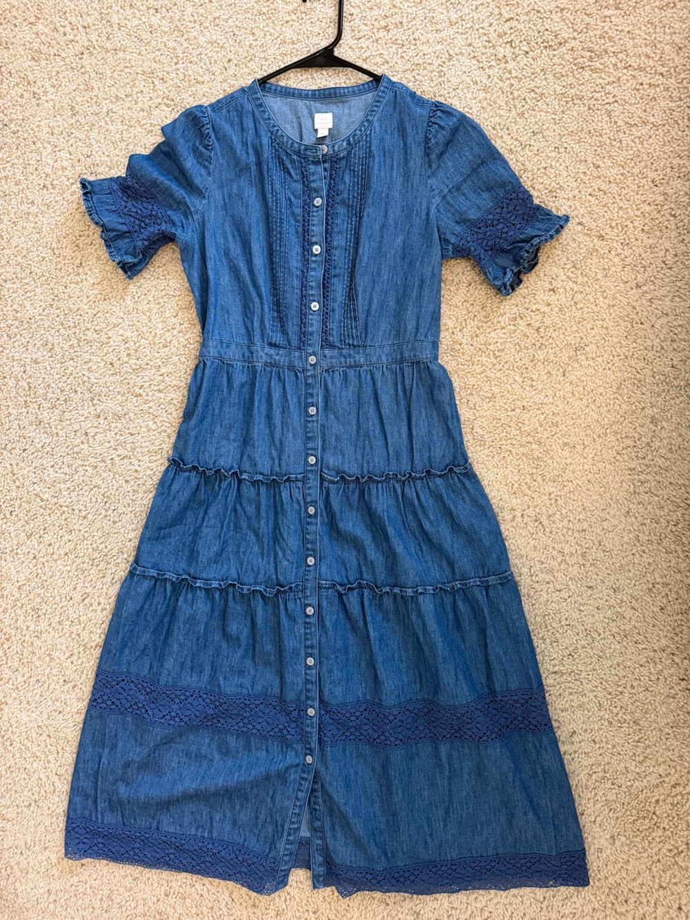 Gap x loveshack fancy Denim Button-Front Midi Dress in Blue